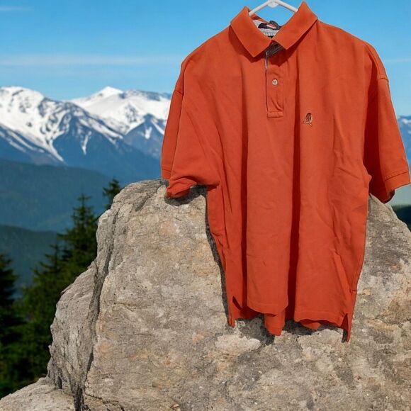 Men's Tommy Hilfiger Orange Polo Size L - Picture 1 of 5
